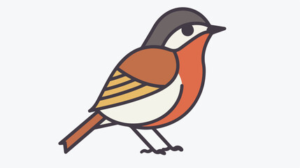 Bird icon animal line illustration isolated on white