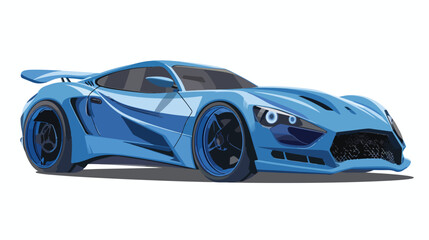 Blue racing concept car. Image of a car on a white b