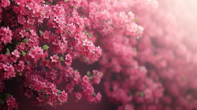  a bunch of pink flowers that are next to each other with a blurry background of pink flowers in the middle of the picture, with a blurry background.