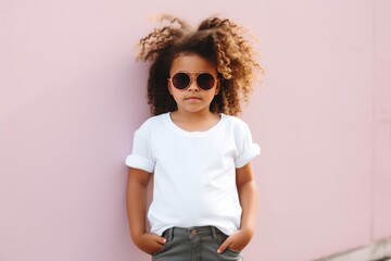 African american child wearing white t-shirt - 750181805