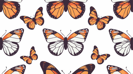 Butterfly seamless pattern insect line art cartoon i