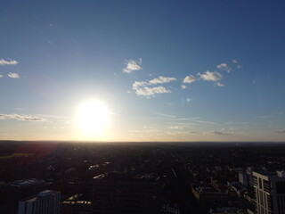 sunset over the city