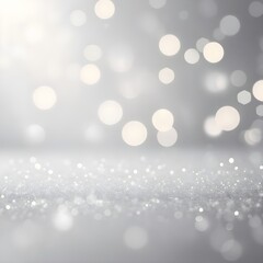 Defocused bokeh gray lights. Defocused bokeh of lights on a silver background. Silver shine.