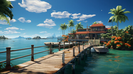 Escape to the Tropical Coastal Paradise: Relaxing Vacations by the Sea and Beach for Ultimate Summer Adventure in Nature's Stunning Landscapes, generative AI