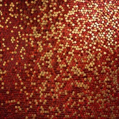 Yellow and red sequin background. AI image.