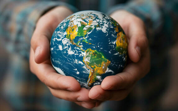 hands holding globe