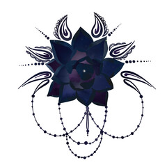 Mandala purple color illustration. Mandala for yoga illustration, design for yoga mats.