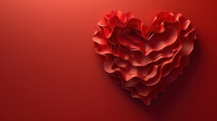  a heart shaped piece of paper on a red background with a shadow of the heart on the left side of the image and a shadow of the heart on the right side of the left side of the.