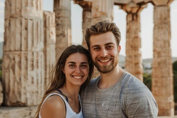 Obraz premium couple in love posing together in front of the camera