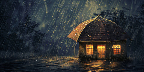 Safeguard your residence with insurance, like a protective umbrella over it.