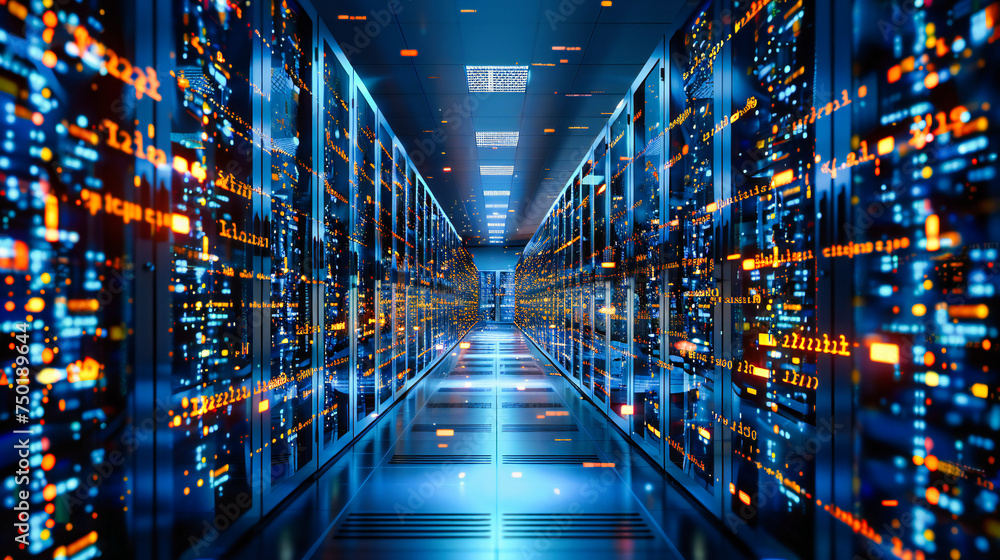Aufkleber data center dynamics: high-tech server room powering the digital age with connectivity and cloud ser