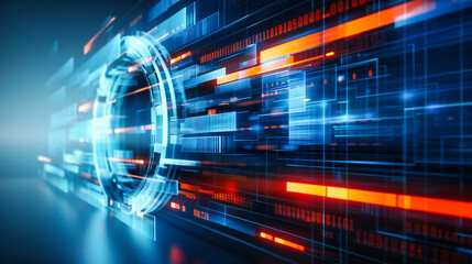 Cyberspace and Digital Connectivity, Abstract Technology Background, Concept of Global Network and Virtual Communication