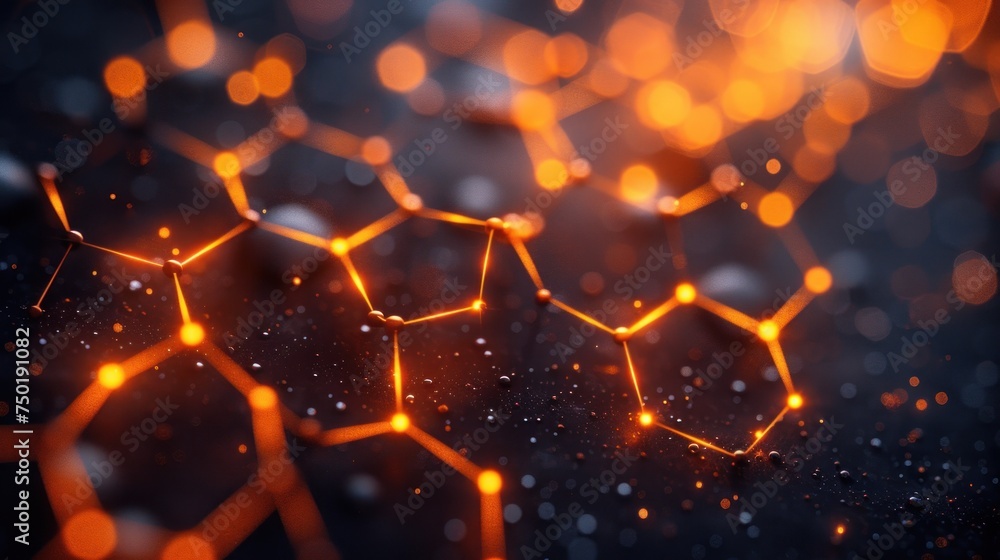 Poster a close up of the structure of a structure with bright lights on the side of the structure and on th