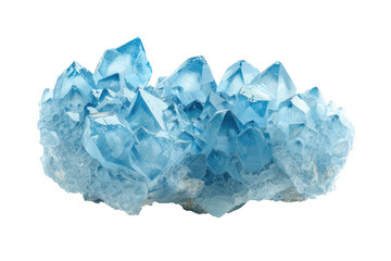 Blue Argonite Crystal Isolated on Transparent Background