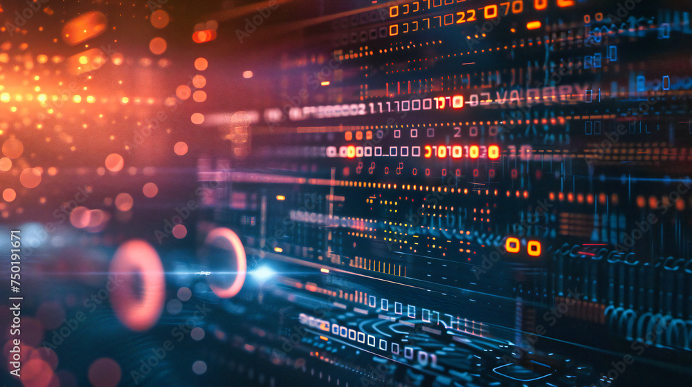 Poster cyber data security, digital network and technology infrastructure, concept of internet and global c