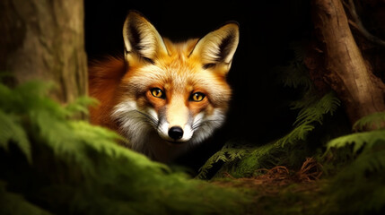 Portrait of a Red fox in a forest