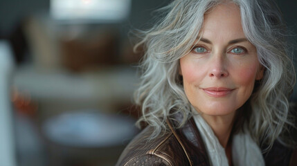 Photo of charming happy attractive old woman smile good skin anti age © © Raymond Orton