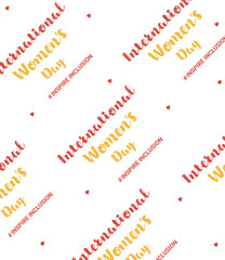 International Women's Day poster. Inspire inclusion 2024. Banner with the inscription International Women's Day.