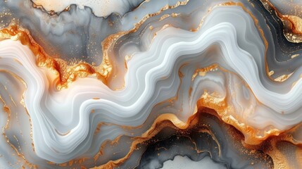  a close up of a marble surface with gold and white swirls and a black and white pattern on the top of the image and bottom half of the image.