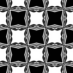 Abstract seamless black and white tile. Art deco seamless background.
