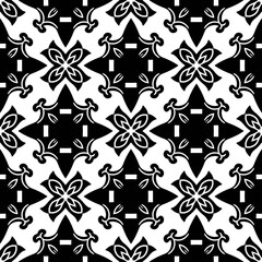 Abstract seamless black and white tile. Art deco seamless background.