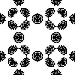 Elegant very beautiful black and white seamless pattern. Ornamental style tribal ethnic background