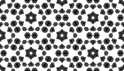 Elegant very beautiful black and white seamless pattern. Ornamental style tribal ethnic background