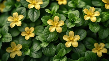  a close up of a bunch of yellow flowers with green leaves on the top and bottom of the flowers with green leaves on the bottom and bottom of the petals.