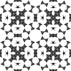 Black and white vintage seamless pattern. Floral ornamental monochrome damask background.