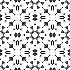 Black and white vintage seamless pattern. Floral ornamental monochrome damask background.