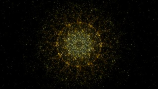 Abstract spiral flower shape particle background animation, concepts, idea, 4k