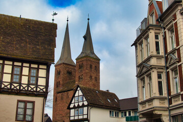 Fototapeta na wymiar Höxter -Weserbergland- Blick auf die Kirche
