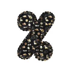 Wandaufkleber 3D inflated balloon Percent Symbol/sign with glossy black & gold/silver glossy textured dinosaurus design for children © Roger Bootsma