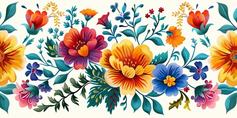 Abstract Botanical Florals  background pattern Generative AI - obrazy, fototapety, plakaty