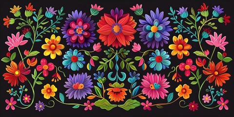 Fototapeta na wymiar Abstract Botanical Florals background pattern Generative AI