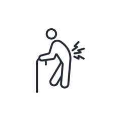 back pain icon. vector.Editable stroke.linear style sign for use web design,logo.Symbol illustration.