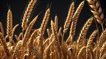 Wheat field. ears of wheat. harvest. illustration.