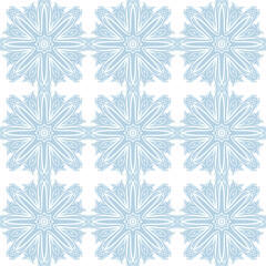 Blue and white patterned surface with geometric shapes