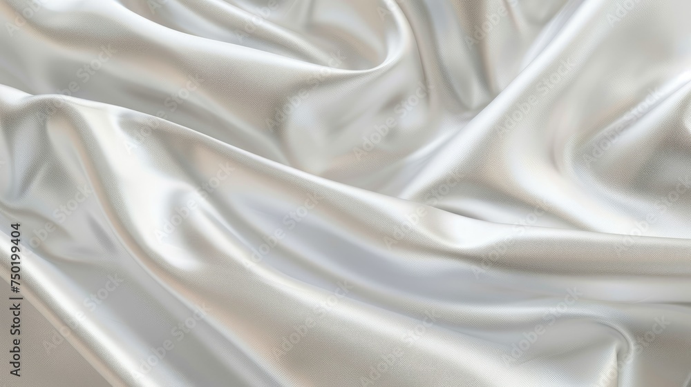 Poster soft satin cloth with elegant drapes - a delicate and refined image of satin fabric with soft folds 