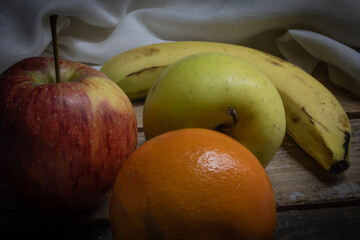 Fruit compositions with the light painting technique