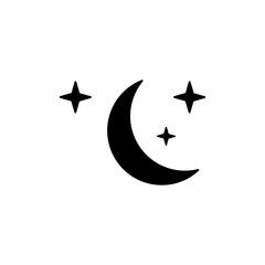 
Moon icon, moon and stars, crescent night. icon in trendy style isolated on white background. Website pictogram. Internet symbol for your web site design, logo, app, UI.