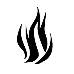 Ikon Api Hitam dan Putih Vektor Datar. Tanda Bentuk Api Unggun, Terisolasi. Koleksi Api Unggun