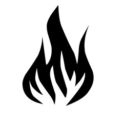 Ikon Api Hitam dan Putih Vektor Datar. Tanda Bentuk Api Unggun, Terisolasi. Koleksi Api Unggun