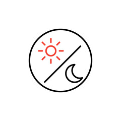 Sun and moon in sky, day and night. icon in trendy style isolated on white background. Website pictogram. Internet symbol for your web site design, logo, app, UI.