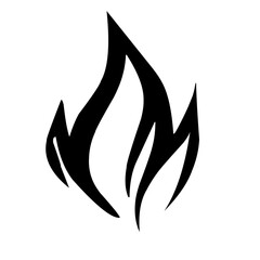 Ikon Api Hitam dan Putih Vektor Datar. Tanda Bentuk Api Unggun, Terisolasi. Koleksi Api Unggun