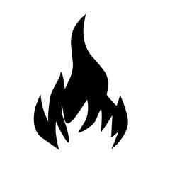 Ikon Api Hitam dan Putih Vektor Datar. Tanda Bentuk Api Unggun, Terisolasi. Koleksi Api Unggun