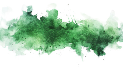 An abstract and artistic green watercolor smudge that conveys depth and emotion in its texture - obrazy, fototapety, plakaty