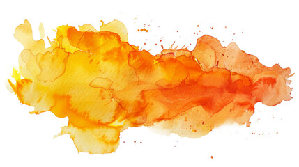 An expressive display of vibrant orange and yellow watercolor splashes that embody creativity and artistic freedom