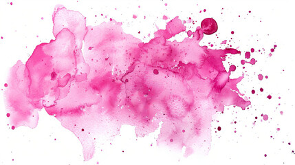 Gentle diffusion of soft pink hues with scattered watercolor dots on white paper - obrazy, fototapety, plakaty