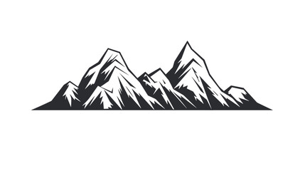 mountain pics black and white vector illustration isolated transparent background, logo, cut out or cutout t-shirt print design,  poster, baby products, packaging design